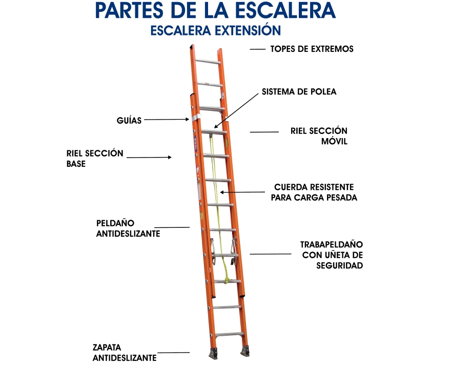 Partes de una Escalera de Extensión